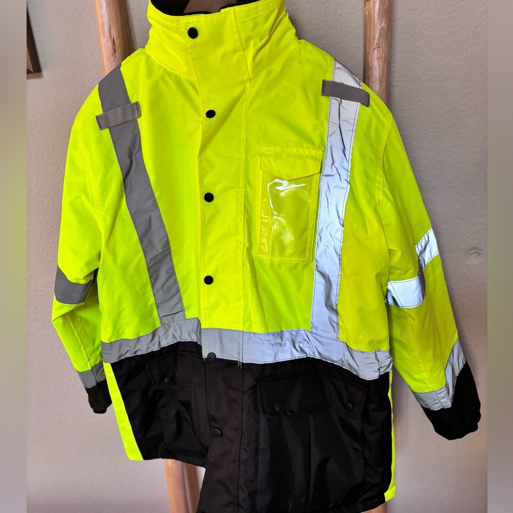 Ergodyne Hi-Vis Reflective Work Jacket Neon Yellow Safety Coat XL